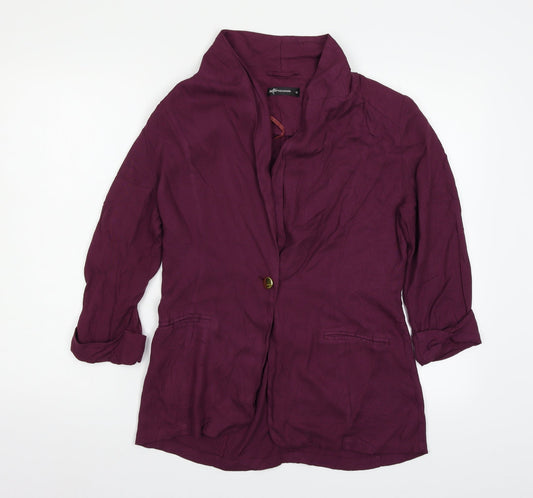Internacionale Womens Purple Jacket Blazer Size 12