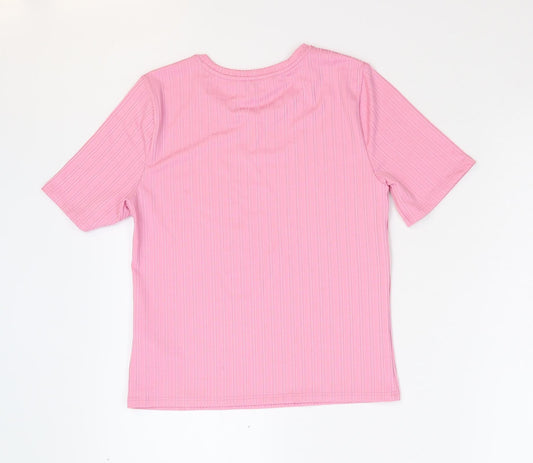 Miss Selfridge Womens Pink Basic T-Shirt Size 14