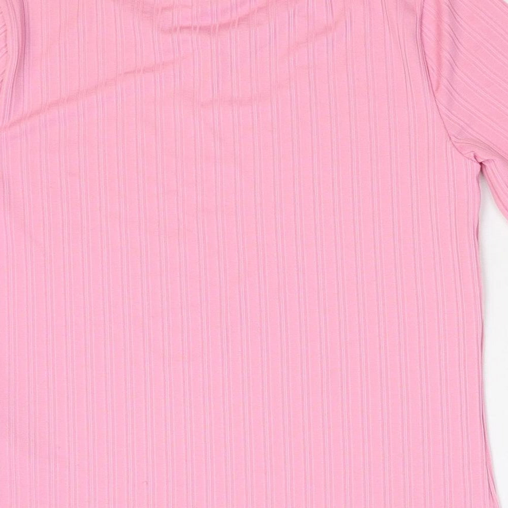 Miss Selfridge Womens Pink Basic T-Shirt Size 14