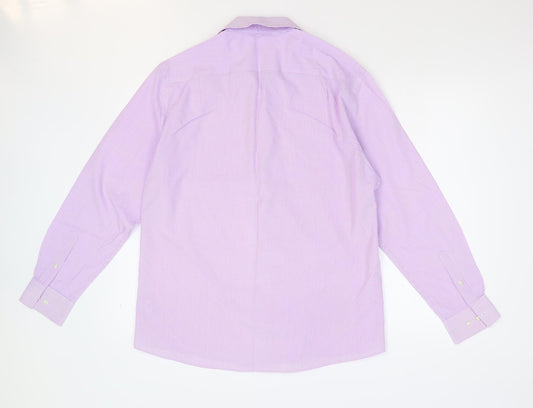 Tailor & Cutter Mens Pink Striped Dress Shirt Size 42