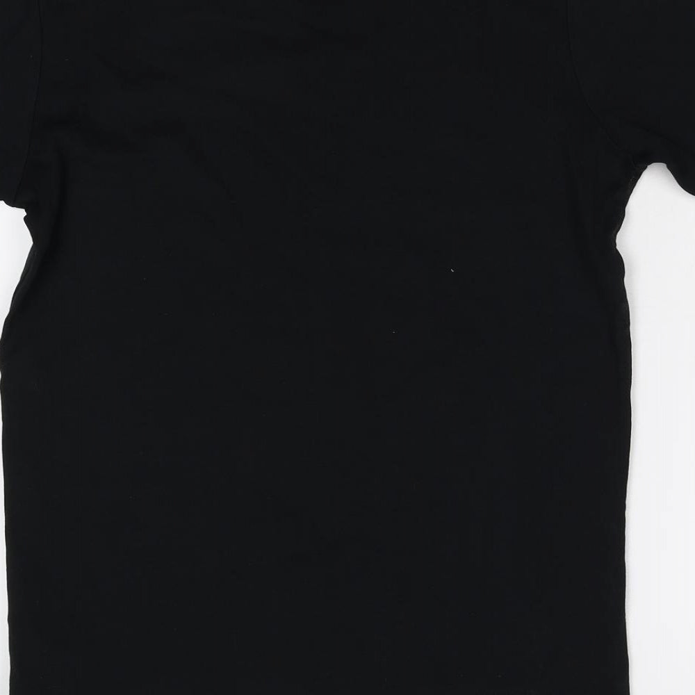 Womens UK Size M Cotton Traders Black Basic T-Shirt