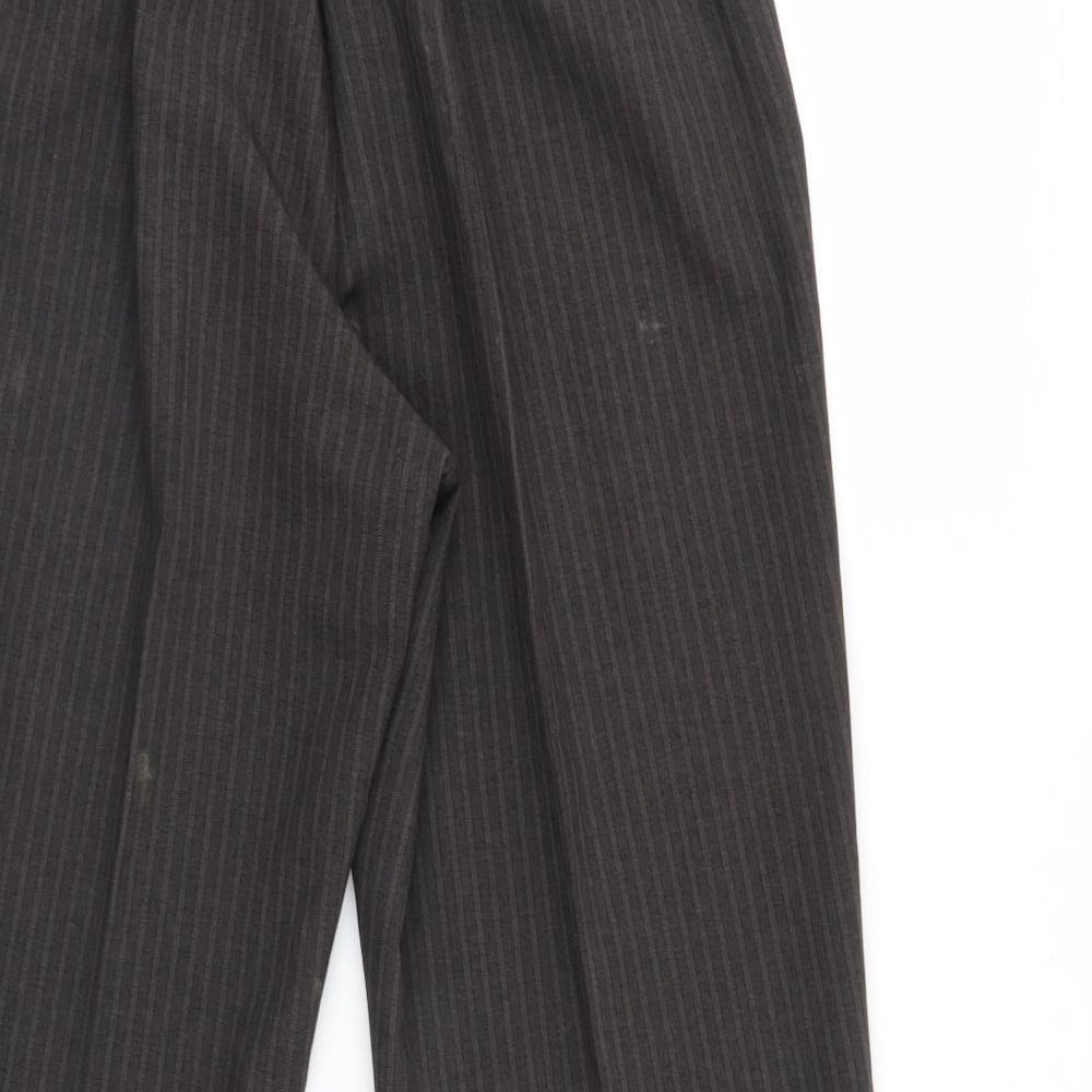 Womens UK Size 12 BM Regular Fit Cropped Brown Trousers