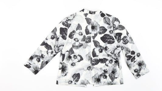 Papaya Womens White Floral Jacket Size 12