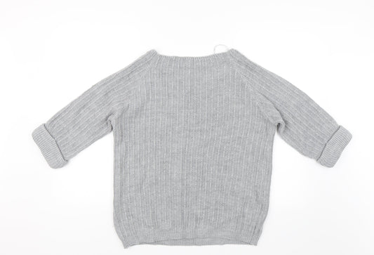 Tru Collection Womens Grey Pullover Jumper Size L