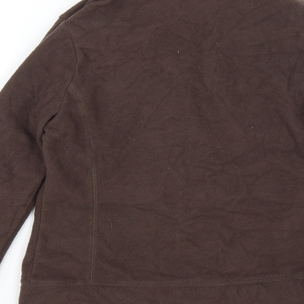 Preworn Girls Brown Full Zip Jumper Size 12-13 Years