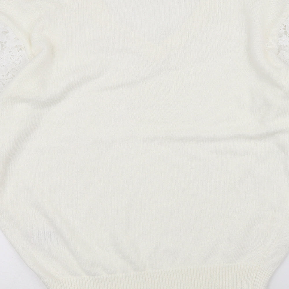 Cotton Traders Womens White Pullover Jumper Size 12
