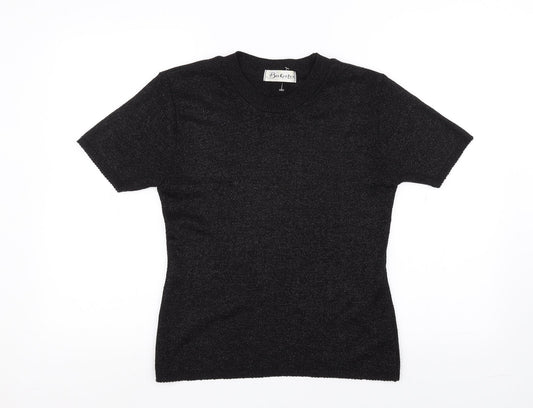 Womens UK Size 10 Berkertex Black Basic T-Shirt