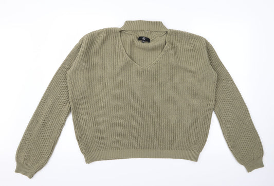 Additional front view of Missguided women’s green jumper, size S
