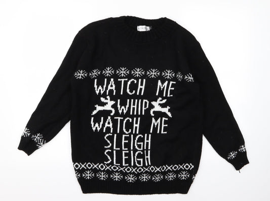 In the Style Womens Black Pullover Jumper Size M