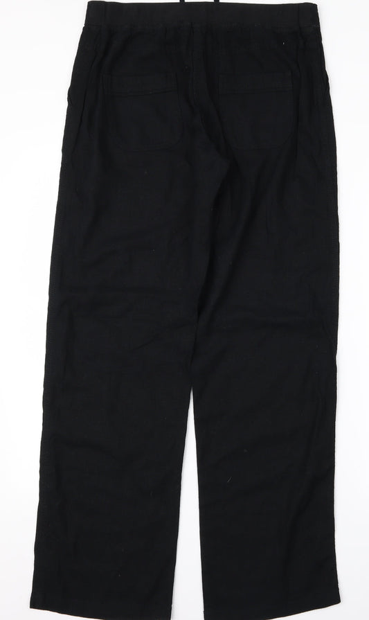 TU Womens Black Rayon Trousers Size 30 L30 in