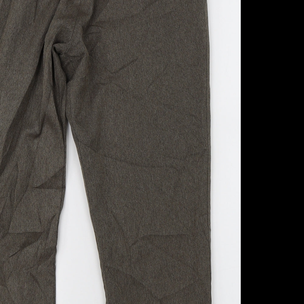 Womens UK Size S Preworn Regular Fit Brown Trousers