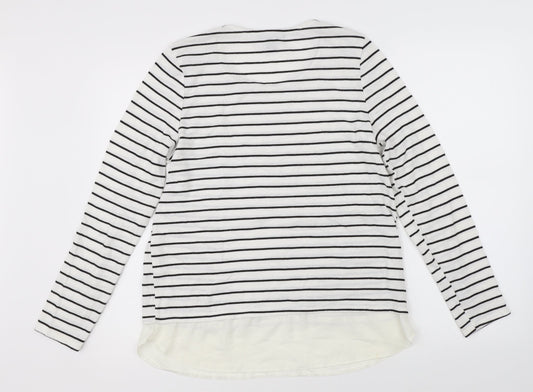 Atmosphere Womens White Striped Pullover Jumper Size 12