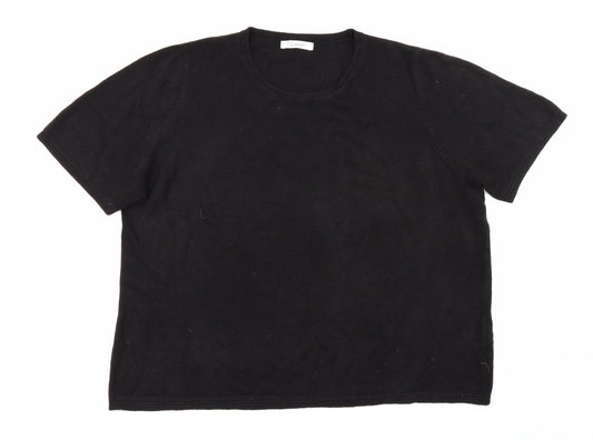 Womens UK Size 18 Classic Black Basic T-Shirt
