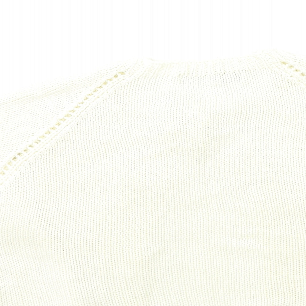 Womens UK Size M Zara Beige Cardigan Jumper