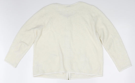 Womens UK Size 20 Classic Beige Full Zip Jumper