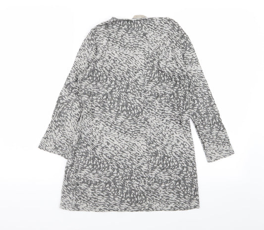 M&S Womens Grey Geometric Basic T-Shirt Size 8