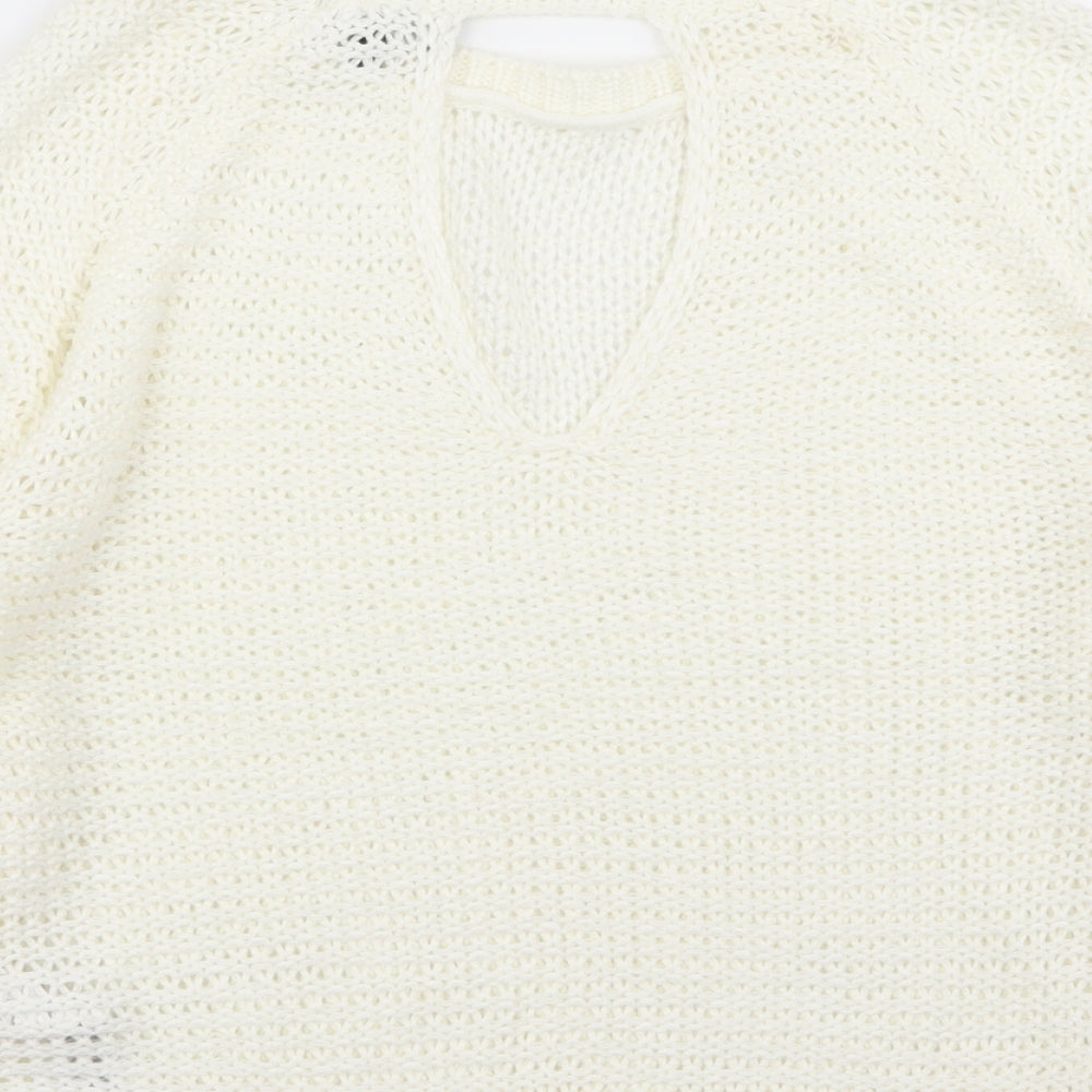 Womens UK Size S New Look White Pullover Jumper