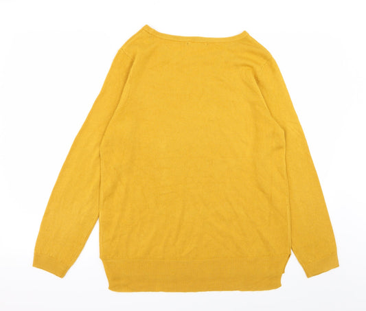 F&F Womens Yellow Pullover Jumper Size 10