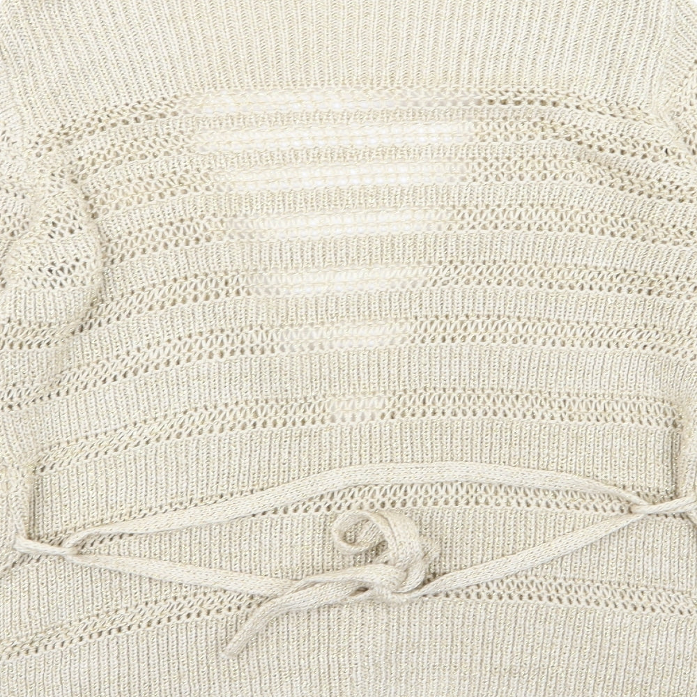 Asda George Womens Gold Striped  Cardigan Jumper Size 10