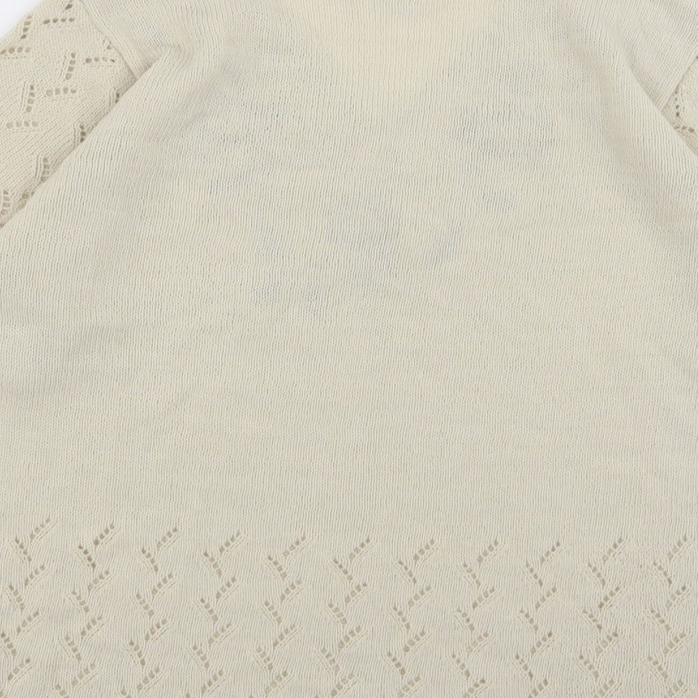 Damart Womens Beige Floral Basic T-Shirt Size 14