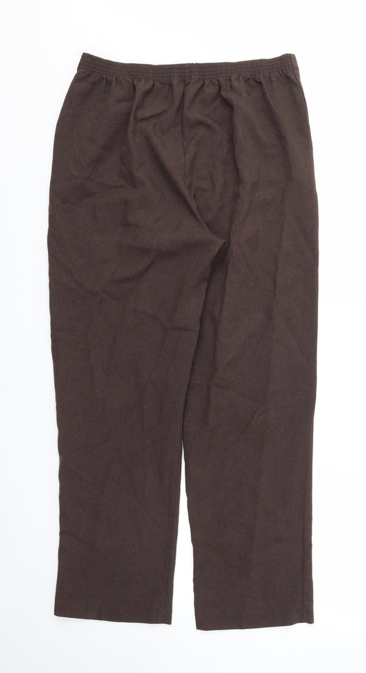 Bonmarché Womens Brown Trousers Size 12 L28 in - Stretch waistband