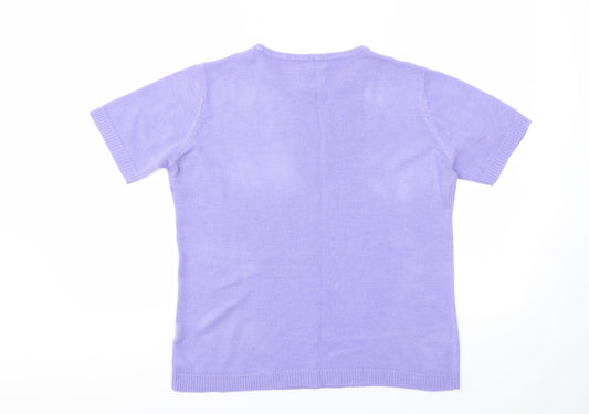 Classic Womens Purple Pullover Jumper Size M