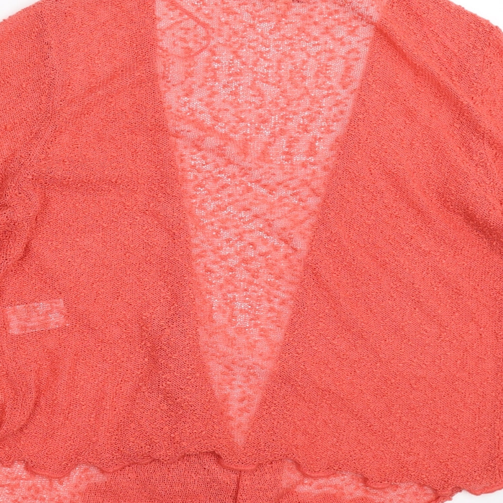 Womens UK Size S TEXT Orange Pullover Jumper