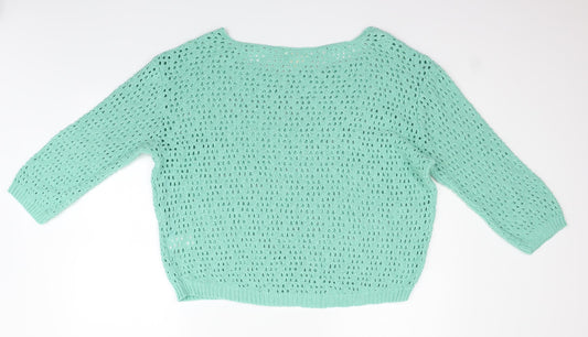 Womens UK Size 14 NEXT Green Pullover Jumper