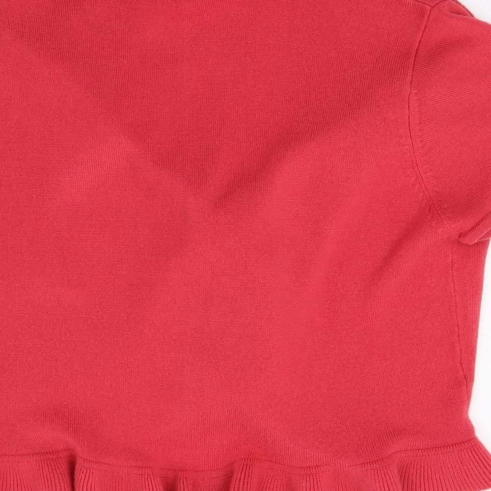 TU Womens Red Knit Cardigan Jumper Size 14