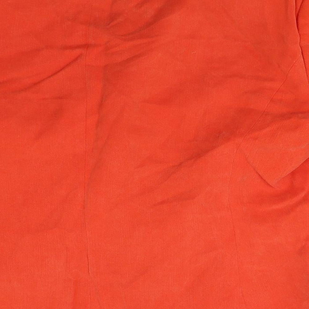 Womens UK Size 14 Country Casuals Orange Basic Button-Up