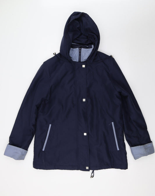 Editions Womens Blue Overcoat Coat Size 12