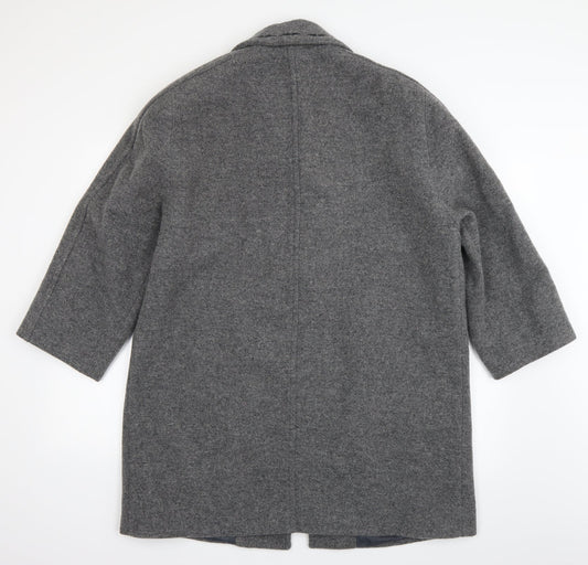David Barry Womens Grey Pea Coat Coat Size 14