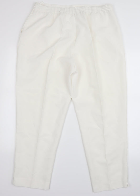 Womens UK Size 20 Preworn Regular Fit White Trousers