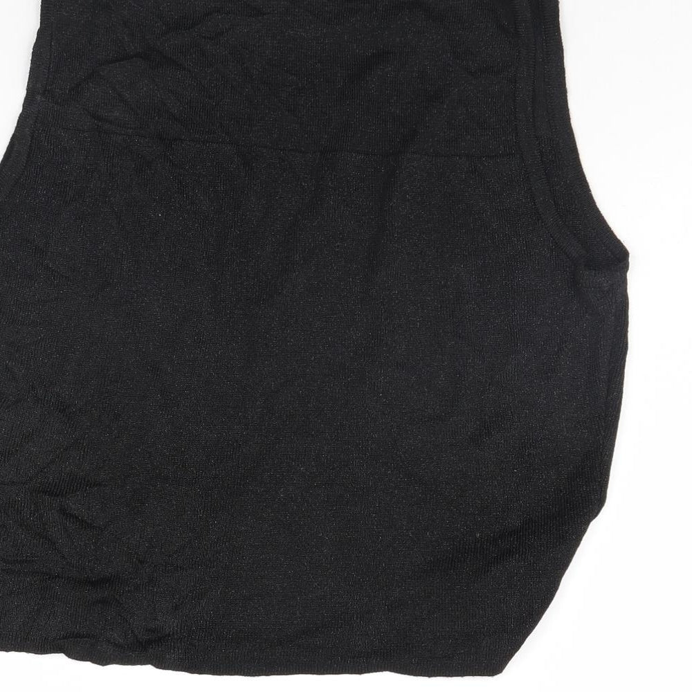 Lakeland Womens Black Cropped Blouse Size 14