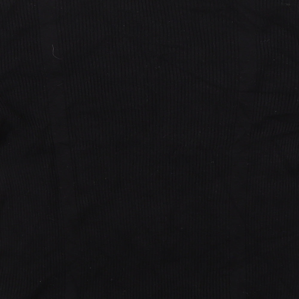 Per Una Womens Black Striped Basic T-Shirt Size 12