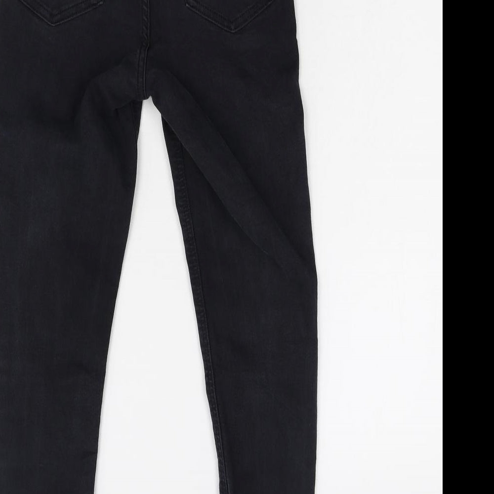 Topshop Womens Black Denim Cropped Jeans Size 26 L24 in