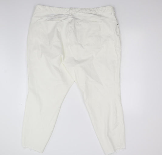 Womens UK Size 28 Preworn Regular Fit Skinny Ivory Jeans