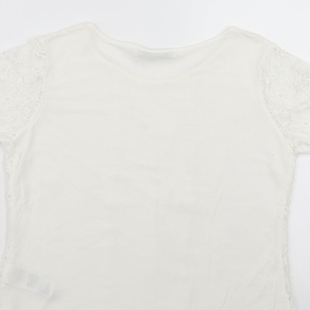 Womens UK Size S Oasis White Basic Blouse