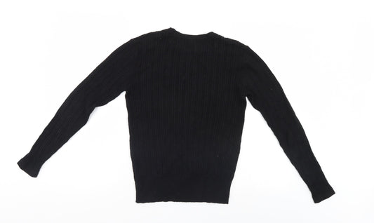 Womens UK Size 12 Papaya Black Pullover Jumper
