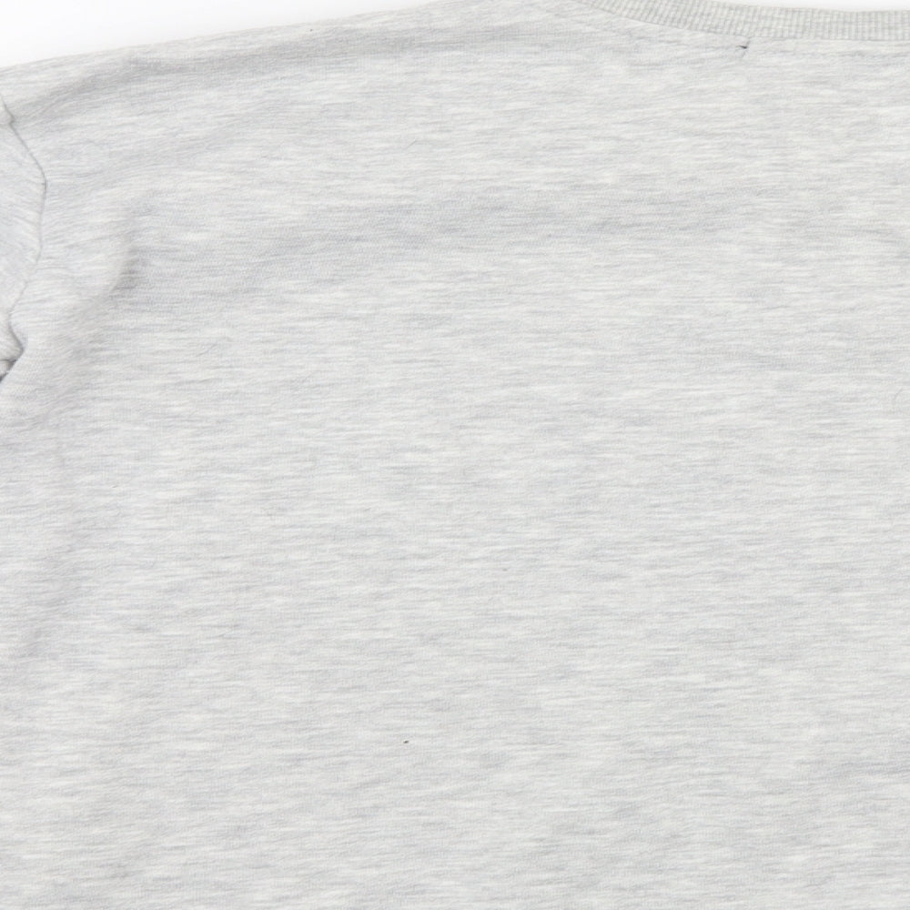 Brand and care label for Atmosphere women’s grey pullover sweatshirt, size UK 10