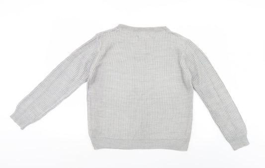 Womens UK Size 12 Atmosphere Grey Henley Jumper