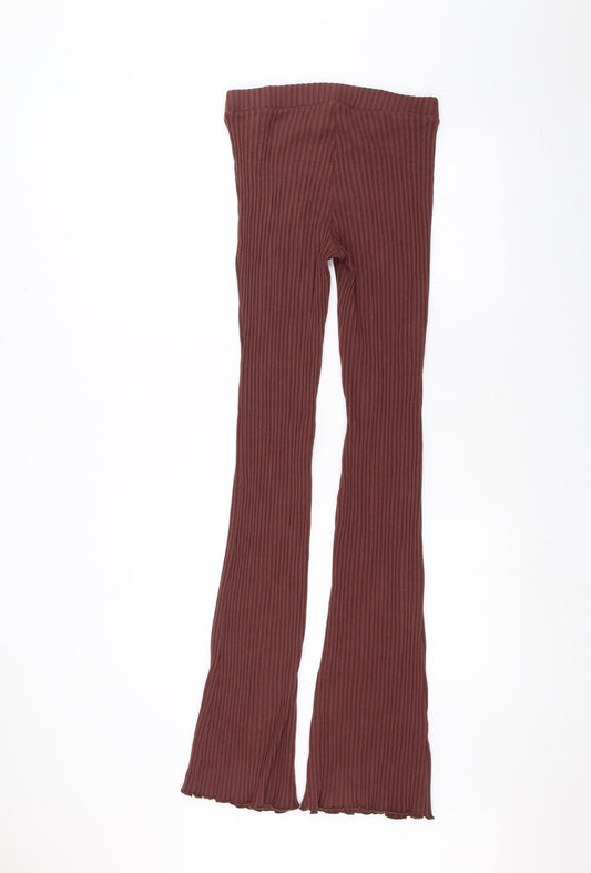 Womens UK Size M Zara Regular Fit Red Trousers