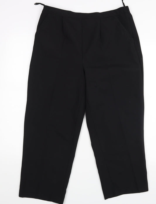Womens UK Size 14 Bonmarche Regular Fit Dress Pants Black Trousers