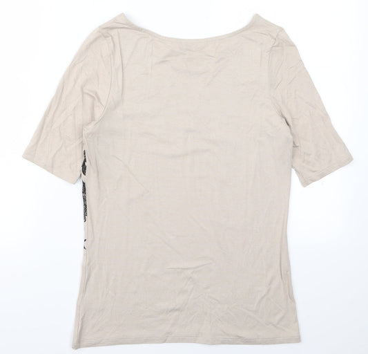 TU Womens Brown Basic T-Shirt Size 8