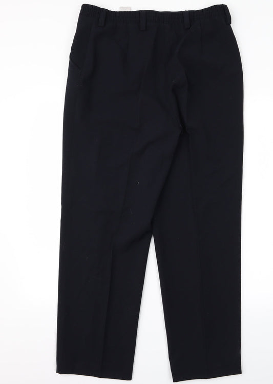 Womens UK Size 14 Preworn Regular Fit Black Trousers