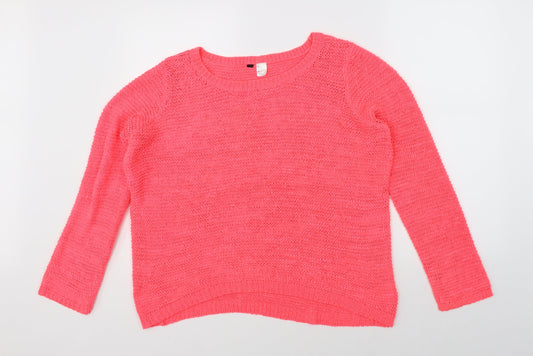 Womens UK Size M Preworn Pink Pullover Jumper