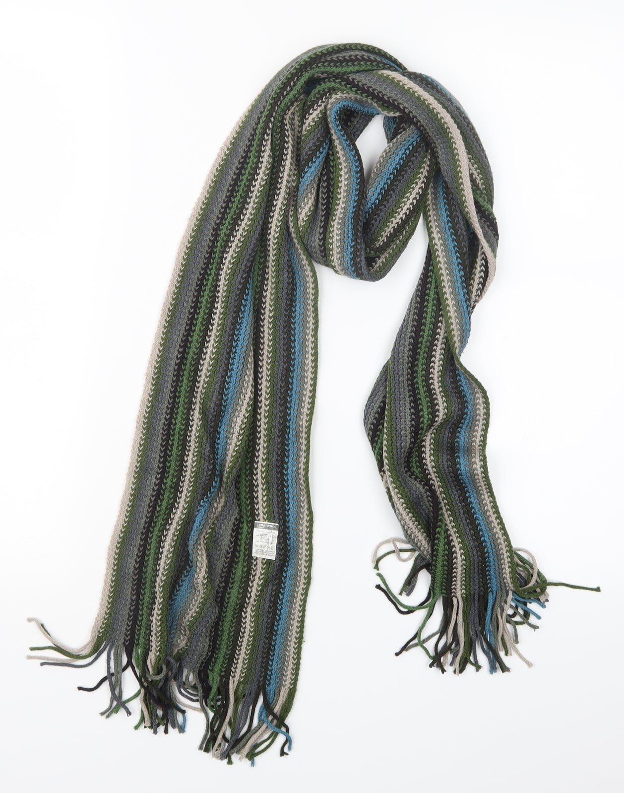 Cedar Wood State Mens Green Knit Scarf One Size