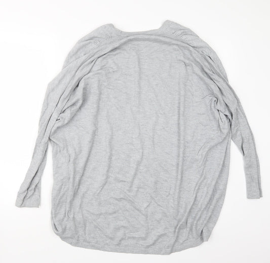 Womens UK Size S Warehouse Grey Cardigan Jumper