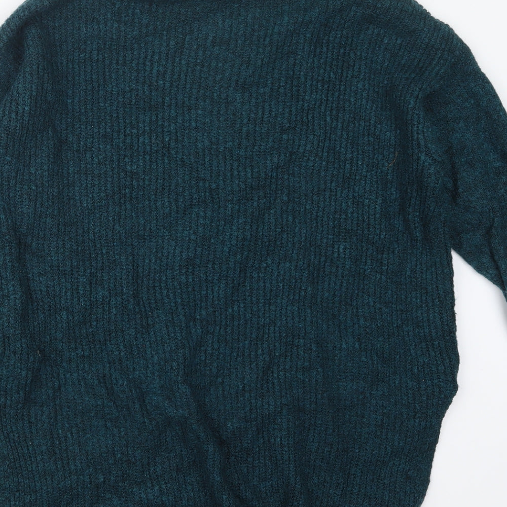 Bershka Womens Blue Knit Pullover Jumper Size M