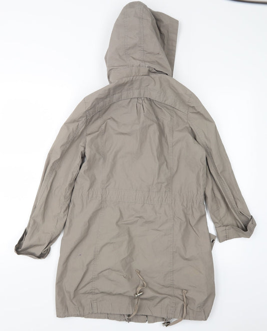 Back view of Denim Co women’s beige jacket coat, size UK 8